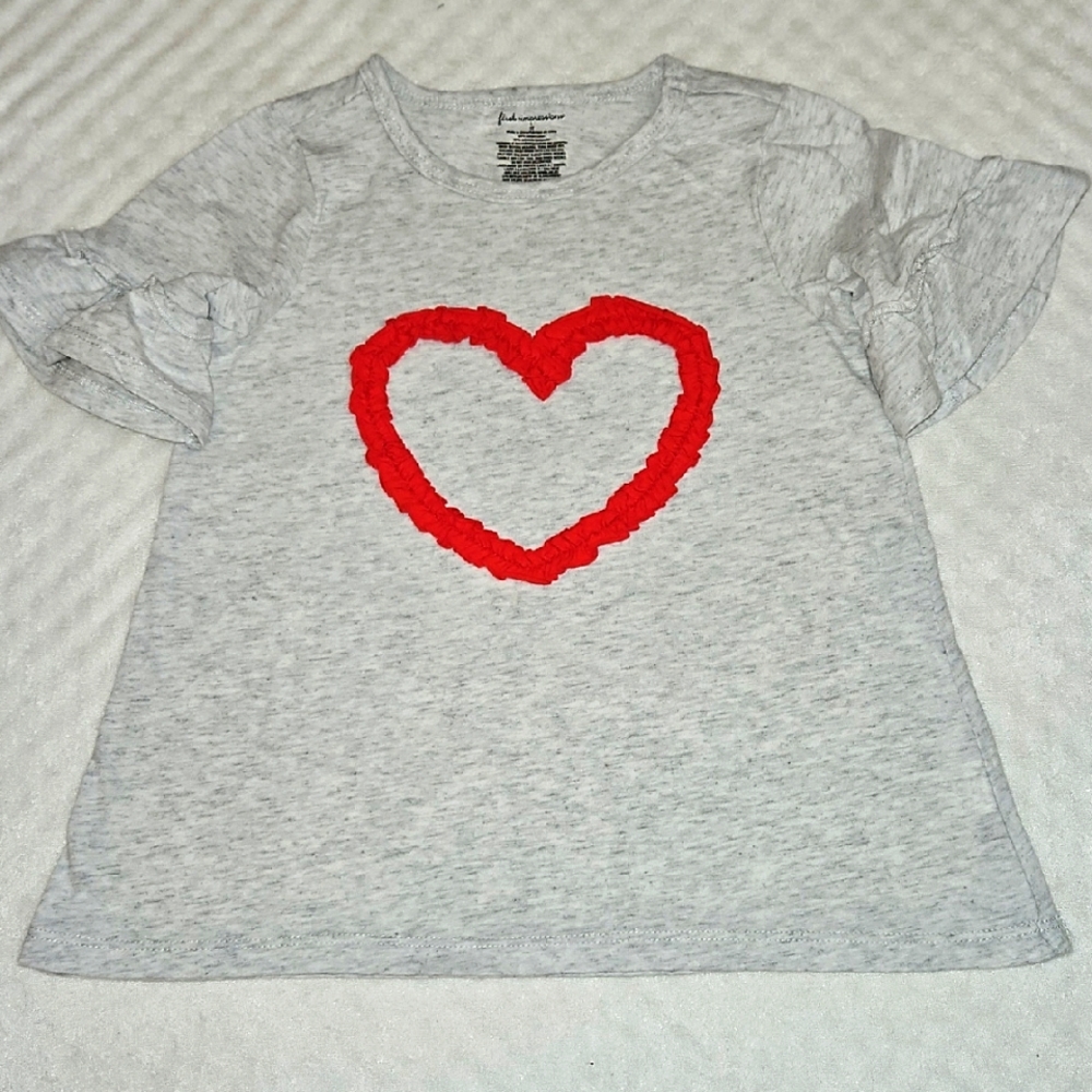 First Impressions Gray Tee with Red Heart